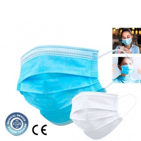 MASCARILLA QUIRÚRGICA IIR DAVIR CON MARCADO CE EN14683:2019+AC:2019 BARATAS CERES TEXTIL Y PUBLICIDAD
