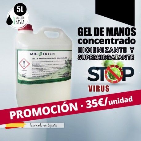 GEL HIGIENIZANTE Y SUPERHIDRATANTE BARATO CONCENTRADO CERES TEXTIL Y PUBLICIDAD