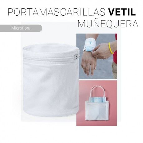 PORTAMASCARILLAS MUÑEQUERA VETIL PROTECCION HIGIENICA CERES TEXTIL Y PUBLICIDAD