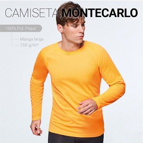 CAMISETA TÉCNICA MANGA LARGA MONTECARLO ROLY PERSONALIZADA CERES TEXTIL Y PUBLICIDAD