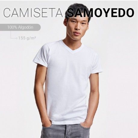 CAMISETA ALGODÓN PERSONALIZADA SAMOYEDO BARATA CERES TEXTIL Y PUBLICIDAD