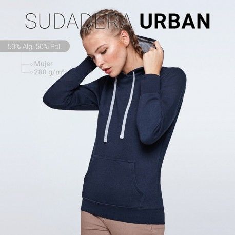 SUDADERA CAPUCHA  URBAN BICOLOR ROLY CERES TEXTIL Y PUBLICIDAD