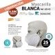 MASCARILLA PROTECCION HIDROFUGA Y ANTIBACTERIA LAVABLE BLANCA