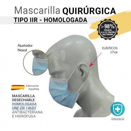  QUIRURGICA IIR HOMOLOGADA DESECHABLE HOMOLOGADA UNE-EN 14683
