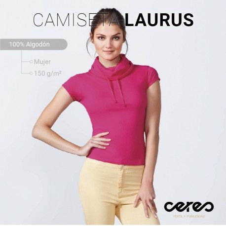 CAMISETA MUJER CUELLO ALTO LAURUS ROLY BARATA CERES TEXTIL Y PUBLICIDAD
