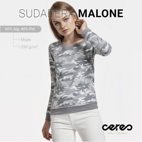 SUDADERA MUJER MALONE CAMUFLAJE ROL CERES TEXTIL Y PUBLICIDAD