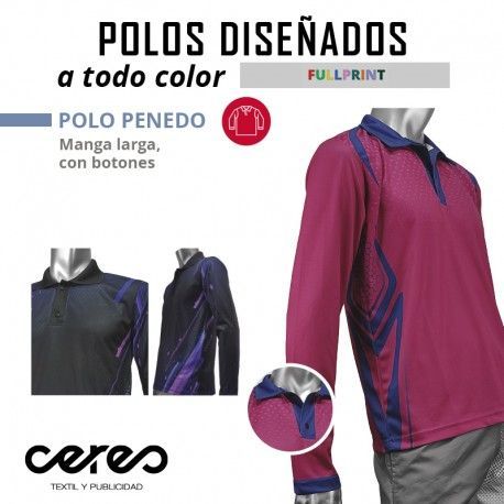 POLO PENEDO FULL PRINT MANGA LARGA CERES TEXTIL Y PUBLICIDAD