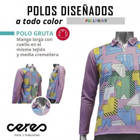 POLO GRUTA FULL PRINT MANGA LARGA CERES TEXTIL Y PUBLICIDAD