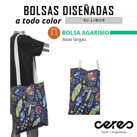 BOLSA AGARIMO ASAS LARGAS  FULL PRINT CERES TEXTIL Y PUBLICIDAD