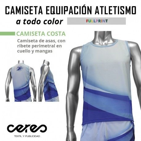 CAMISETA EQUIPACION ATLETISMO COSTA FULL PRINT barata ceres textil y publicidad