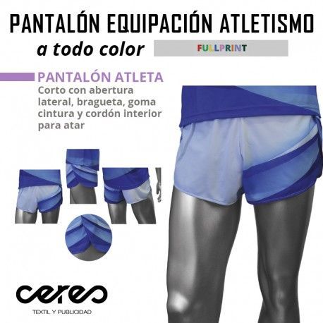 PANTALON EQUIPACION ATLETISMO ATLETA FULL PRIN CERES TEXTIL y publicidad
