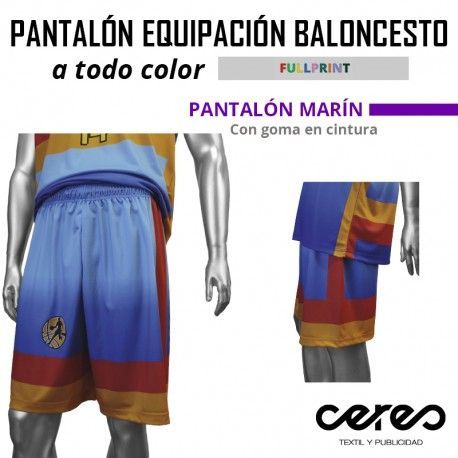 PANTALON EQUIPACION BALONCESTO MARIN FULL PRINT CERES TEXTIL y publicidad