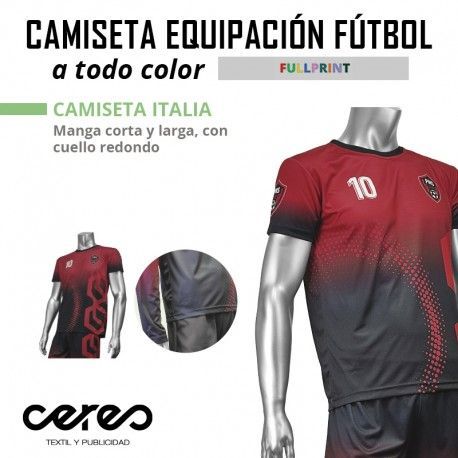 CAMISETA EQUIPACION FUTBOL ITALIA FULL PRINT   barata ceres textil y publicidad