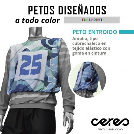 PETO TIPO CUBRECHALECO ENTROIDO FULL PRINT CERES TEXTIL Y PUBLICIDAD