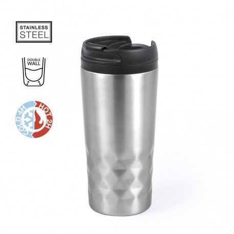 VASO TERMICO DRITOX 310 ML ACERO INOX CARRERA PERSONALIZADO BARATO CERES TEXTIL Y PUBLICIDAD