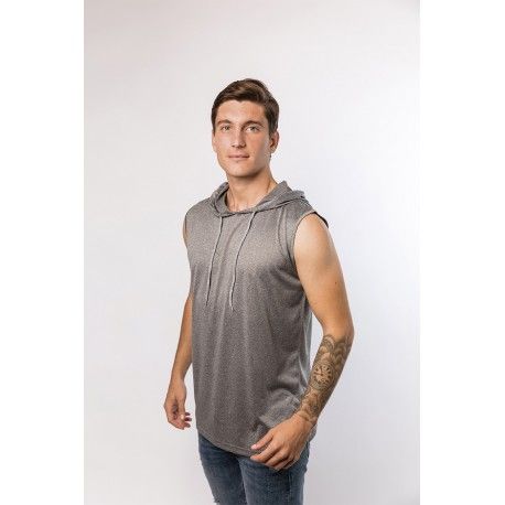 CAMISETA TECNICA CAPUCHA GYM BARATA AQUA ROYAL CERES TEXTIL Y PUBLICIDAD